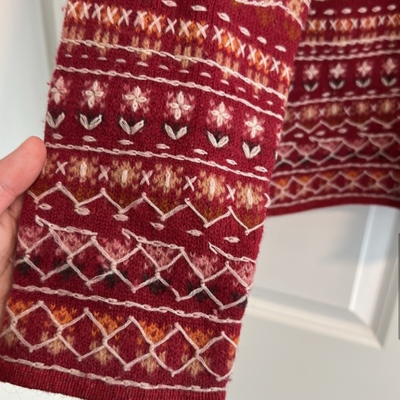 Vintage The Territory Ahead Red Embroidered Lambswool Cardigan size M - Picture 10 of 13